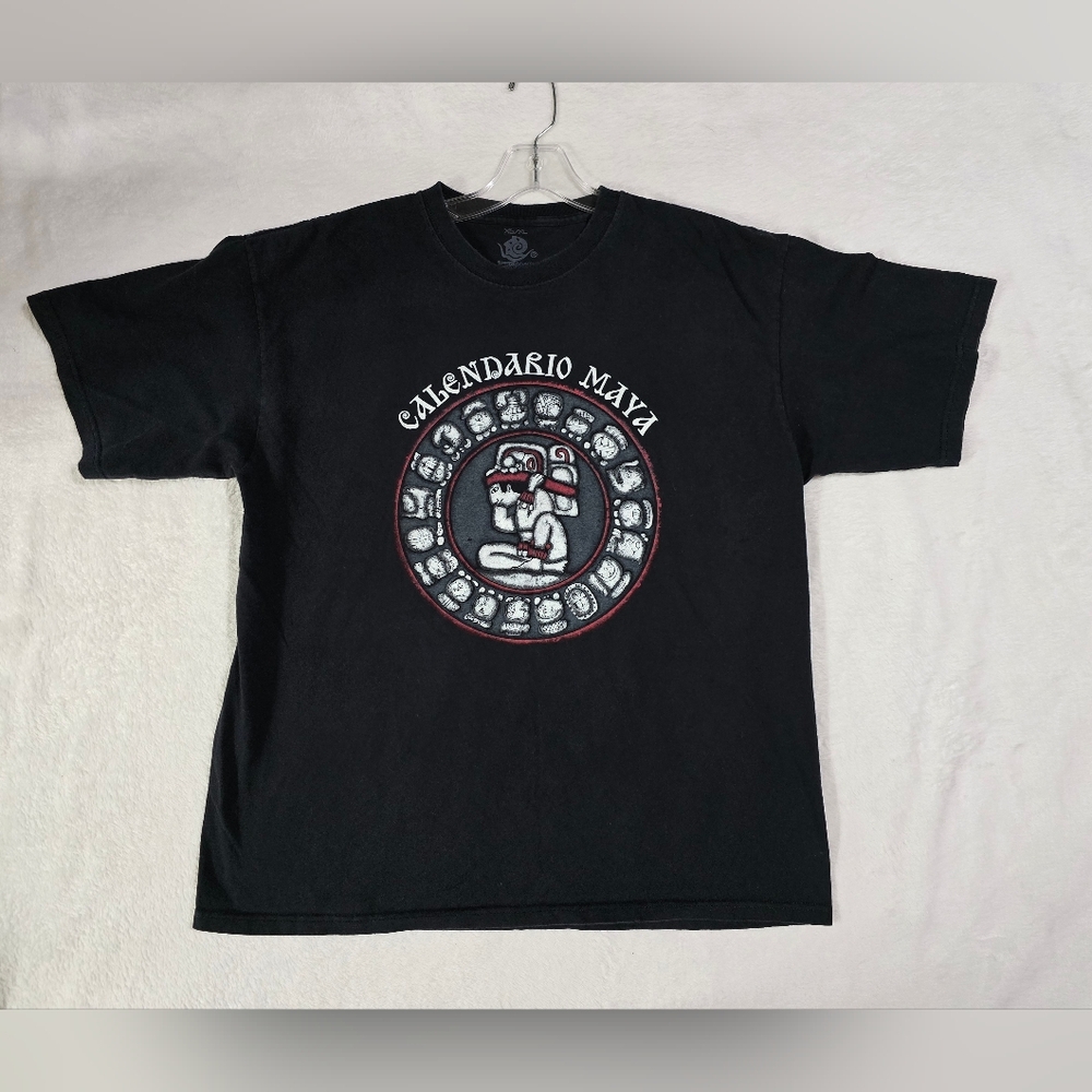 Calendario Maya/ Mexico/ Cancun Black T-Shirt, Size XL. - Picture 2 of 12